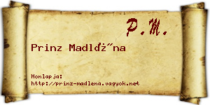 Prinz Madléna névjegykártya